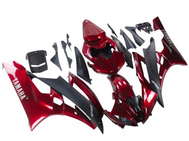 Best 2006-2007 Yamaha YZF 600 R6 Motorcycle Fairing - Red Matte Black UK