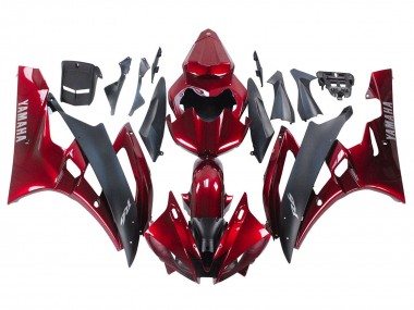 Best 2006-2007 Yamaha YZF 600 R6 Motorcycle Fairing - Red Matte Black UK