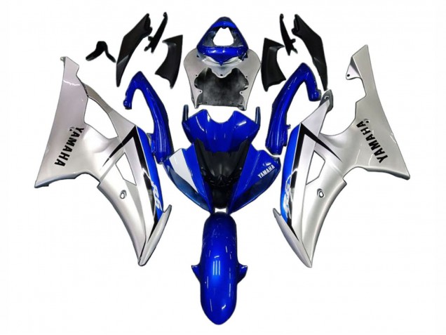 2008-2016 Yamaha YZF 600 R6 Motorcycle Fairings - Silver Blue UK