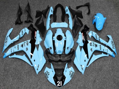 Best 2015-2018 Yamaha YZF R3/R25 Motorcycle Fairings - Light Blue Black Yamalube 21 UK