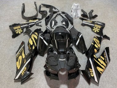 Best 2021-2025 Kawasaki ZX10R Motorcycle Fairings - Glossy Black Gold Elf Snow UK