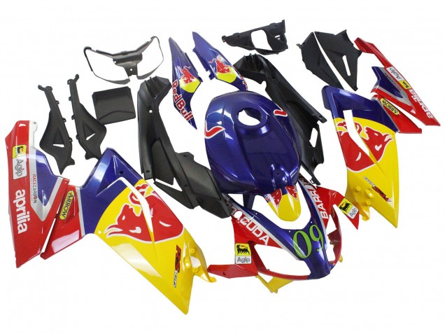2006-2011 Aprilia RS125 Motorcycle Fairings - Yellow Dark Blue Red Bull UK