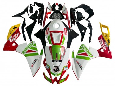 Best 2012-2018 Aprilia RS4 50 125 Motorcycle Fairing - White Red Green Yellow Alitalia UK