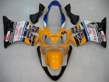 Best 2004-2007 Honda CBR600 F4i Motorcycle Fairings - Yellow Blue White Black Nastro Azzurro UK