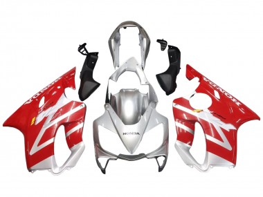 Best 2004-2007 Honda CBR600 F4i Motorcycle Fairings - Silver Red UK