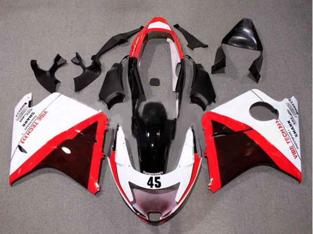 1996-2007 Honda CBR1100XX Blackbird Motorcycle Fairings - White Red Glossy Black UK