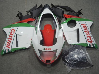 Best 1996-2007 Honda CBR1100XX Blackbird Motorcycle Fairings - White Red Green Castrol UK