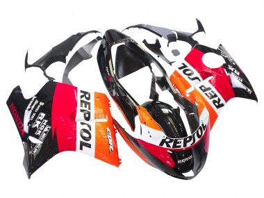 Best 1996-2007 Honda CBR1100XX Blackbird Abs Motorcycle Fairings - Orange White Red Glossy Black Repsol UK