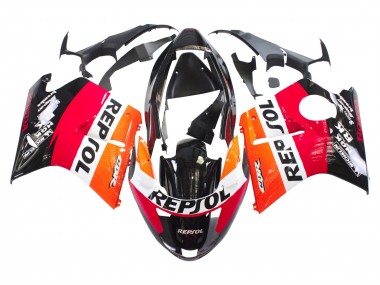 Best 1996-2007 Honda CBR1100XX Blackbird Abs Motorcycle Fairings - Orange White Red Glossy Black Repsol UK