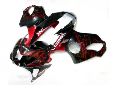 Best 1999-2000 Honda CBR600 F4 Motorcycle Fairings - Glossy Black Red Flame UK