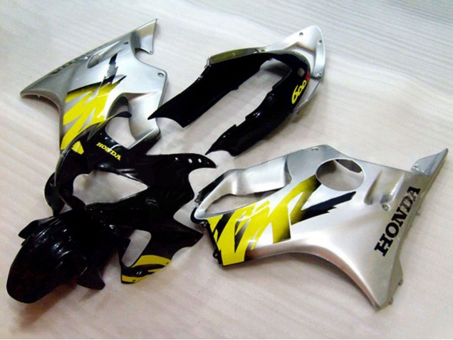 1999-2000 Honda CBR600 F4 Motorcycle Fairings - Silver Yellow Glossy Black UK