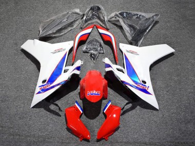 Best 2011-2013 Honda CBR600F Motorcycle Fairing - White Red Blue HRC UK