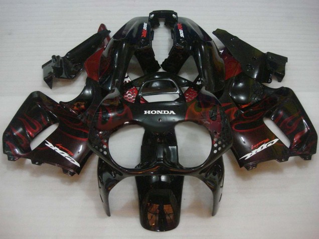 1992-1993 Honda CBR900RR 893 Motorcycle Fairings - Glossy Black Red Flame UK