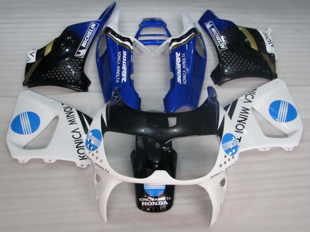 1994-1995 Honda CBR900RR 893 Motorcycle Fairings - White Blue Glossy Black Konica Minolta UK