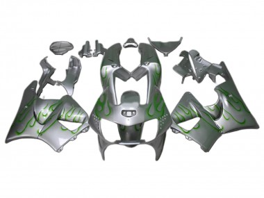 Best 1998-1999 Honda CBR900RR 919 Motorcycle Fairings - Silver Green Flame UK