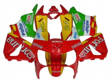 Best 1998-1999 Honda CBR900RR 919 Motorcycle Fairings - Red Yellow Green White Fortuna Castrol UK