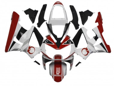 Best 2000-2001 Honda CBR900RR 929 Motorcycle Fairings - White Red Glossy Black Pramac UK