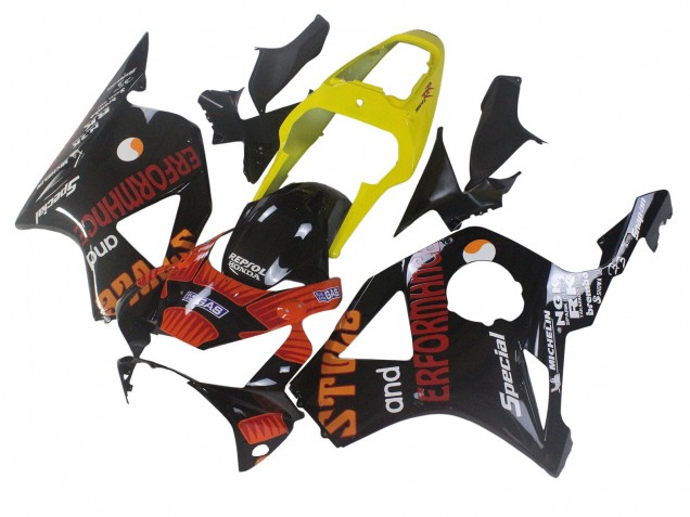 2002-2003 Honda CBR900RR 954 Motorcycle Fairings - Yellow Red Glossy Black Repsol Rossi UK