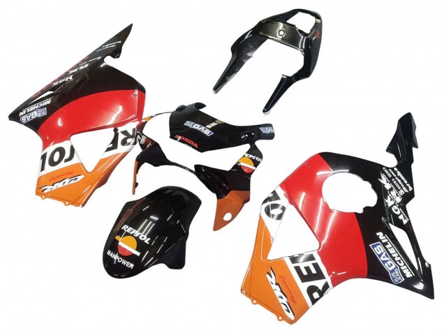 2002-2003 Honda CBR900RR 954 Motorcycle Fairing Kits - Orange White Red Glossy Black Repsol UK
