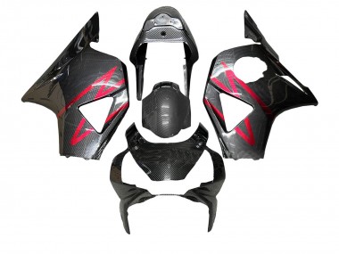 Best 2002-2003 Honda CBR900RR 954 Motorcycle Fairings - Black Carbon Fiber Red Stripe UK