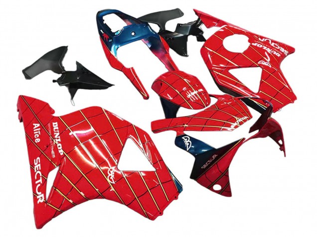 2002-2003 Honda CBR900RR 954 Motorcycle Fairings - Red Dark Blue Dunlop UK