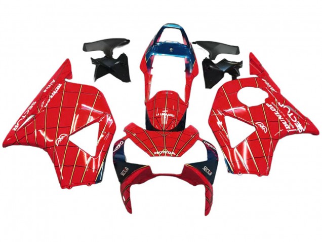 2002-2003 Honda CBR900RR 954 Motorcycle Fairings - Red Dark Blue Dunlop UK