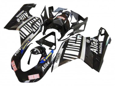 Best 2007-2014 Ducati 1098 Motorcycle Fairings - Silver Glossy Black Alice Sandisk UK