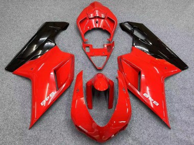 Best 2007-2014 Ducati 848 Motorcycle Fairings - Red Glossy Black UK
