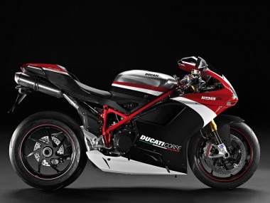 Best 2007-2014 Ducati 848/1098/1198 Motorcycle Fairings - White Red Glossy Black UK