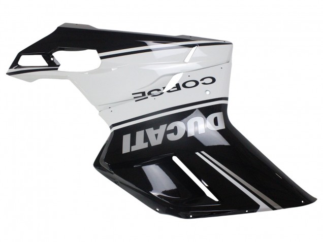 2007-2014 Ducati 848/1098/1198 Motorcycle Fairings - White Glossy Black Corse UK