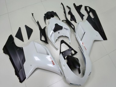 Best 2007-2014 Ducati 848 Motorcycle Fairings - White Matte Black UK