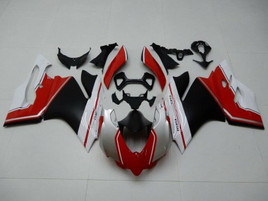 Best 2011-2014 Ducati 1199 Motorcycle Fairings - White Red Matte Black UK