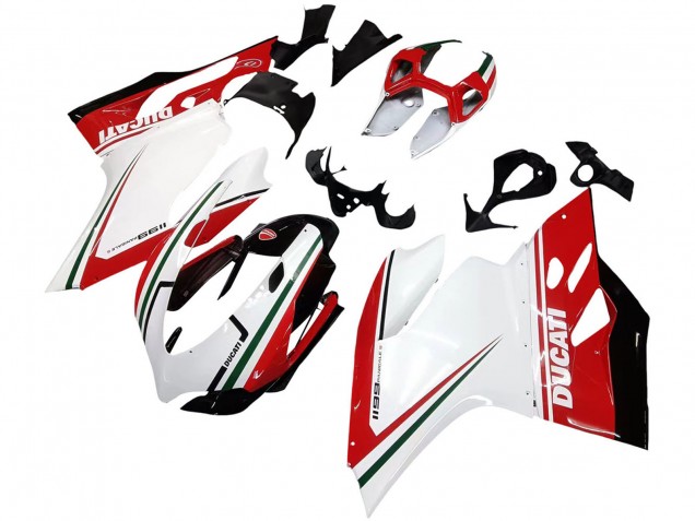 2011-2014 Ducati 1199 Motorcycle Fairings - White Red Green Glossy Black UK