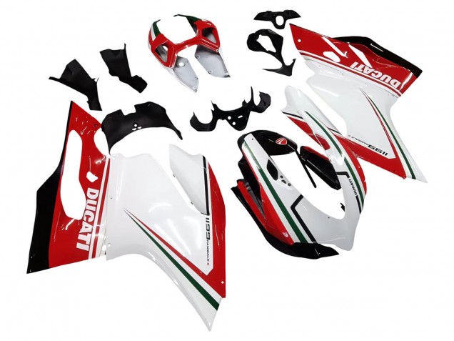 2011-2014 Ducati 1199 Motorcycle Fairings - White Red Green Glossy Black UK