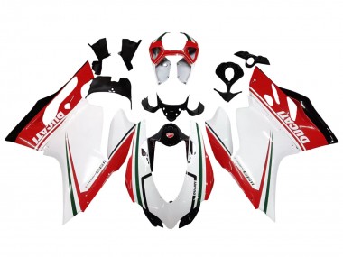 Best 2011-2014 Ducati 1199 Motorcycle Fairings - White Red Green Glossy Black UK