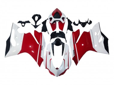 Best 2011-2014 Ducati 1199 Motorcycle Fairings - White Red Glossy Black UK