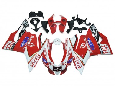 Best 2011-2014 Ducati 1199 Motorcycle Fairings - White Red Glossy Black Fiamm Ficc 22 UK