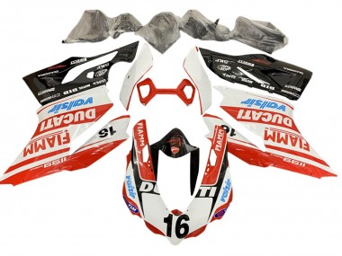 Best 2011-2014 Ducati Panigale 1199 Motorcycle Fairings - White Red Glossy Black Valsir Fiamm Ficc 16 UK