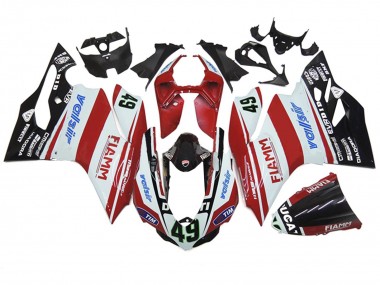 Best 2011-2014 Ducati 1199 Motorcycle Fairings - White Red Glossy Black Valsir Fiamm 49 UK