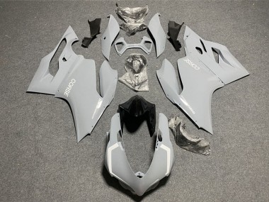 Best 2011-2014 Ducati 1199 Motorcycle Fairings - Light Nardo Grey White Corse UK