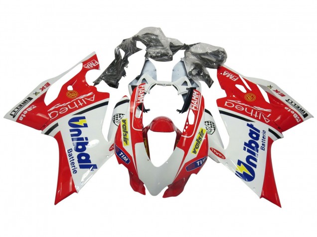 2011-2014 Ducati Panigale 899/1199 Motorcycle Fairings - White Red Blue Valsir Fiamm UK