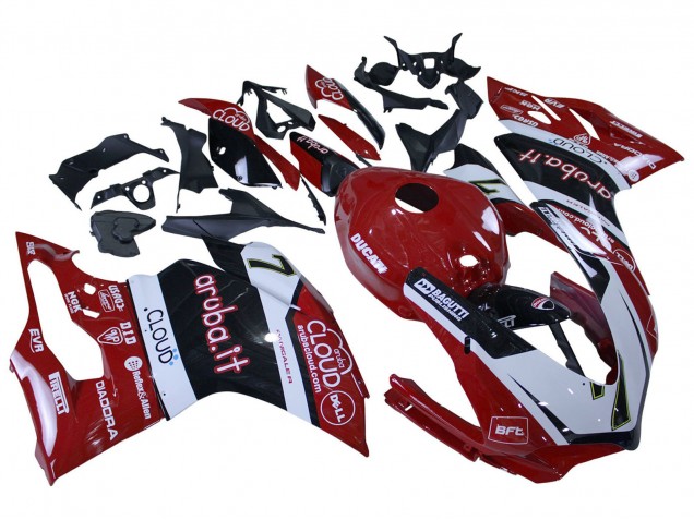 2015-2020 Ducati 959/1299 Motorcycle Fairings - White Red Black Aruba 7 UK