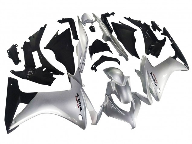 2013-2015 Honda CBR500R Motorcycle Fairing - Silver Glossy Black UK