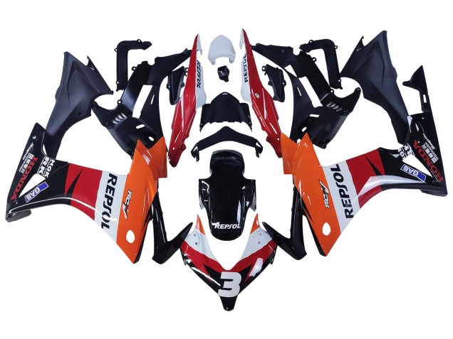 2013-2015 Honda CBR500R Motorcycle Fairings - Orange White Red Glossy Black Repsol 3 UK