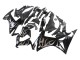 2013-2015 Honda CBR500R Motorcycle Fairings - Glossy Black Silver Flame UK