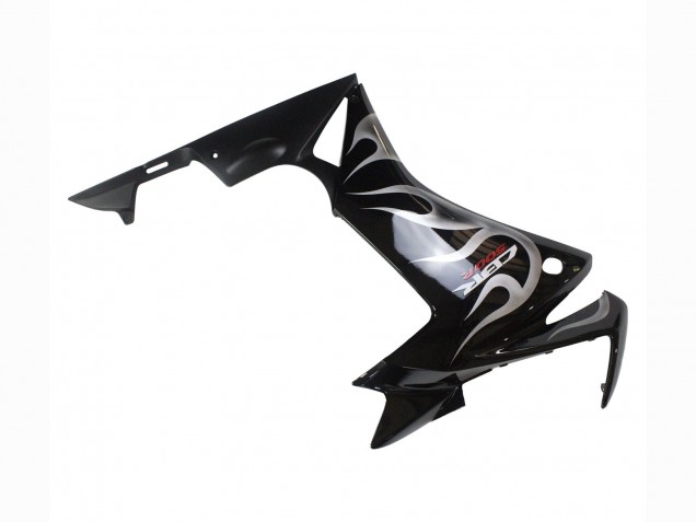 2013-2015 Honda CBR500R Motorcycle Fairings - Glossy Black Silver Flame UK