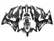 2013-2015 Honda CBR500R Motorcycle Fairings - Glossy Black Silver Flame UK