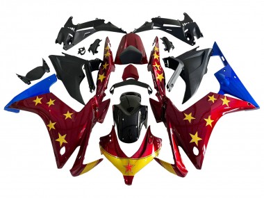 Best 2013-2015 Honda CBR500R Motorcycle Fairings - Red Blue Yellow Star UK