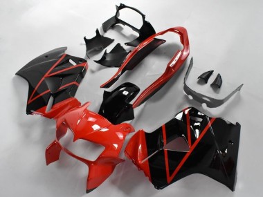 Best 1998-2001 Honda VFR 800 Motorcycle Fairings - Red Glossy Black Stripe UK