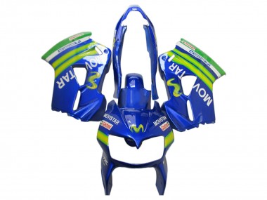 Best 2002-2013 Honda VFR 800 Motorcycle Fairings - Blue Green White MoviStar Castrol UK